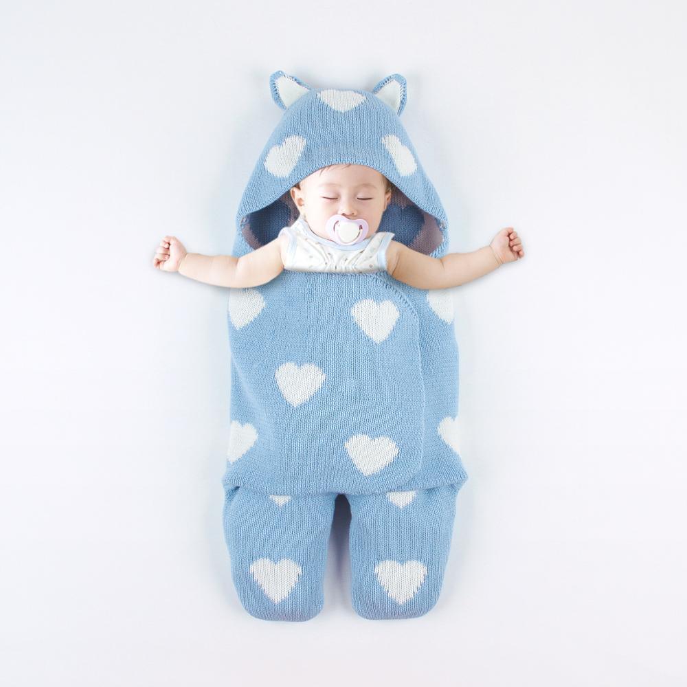 Baby Sleeping Bags Envelope Winter Warm Knitted Sleep sacks for Newborn Infant Stroller Bed Swaddle.