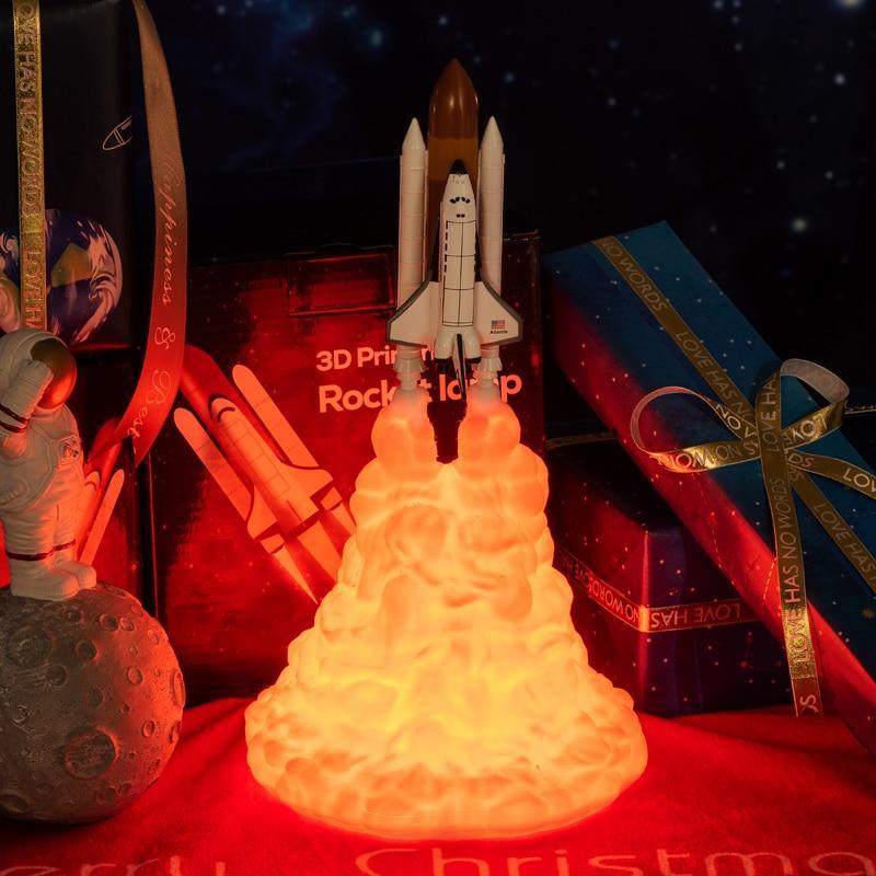 New 3D Print Space Shuttle Lamp Night Light For Space Fans Moon Lamp Rocket Lamp As Room Decoration