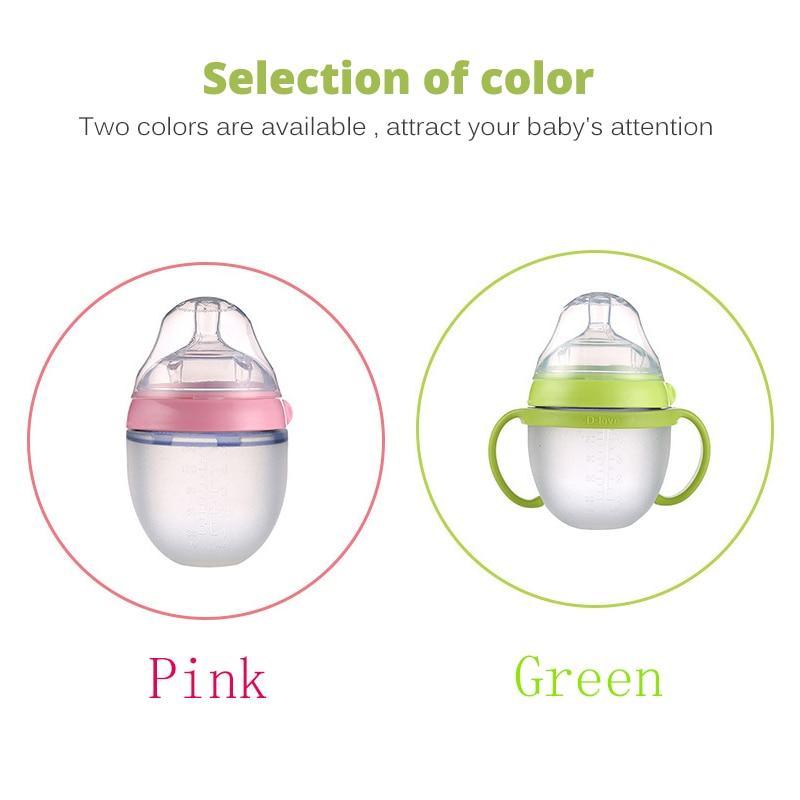 Baby Bottle For Milk and Breastmilk Wide Neck Soft Silicone Feeding Container Baby Water Bottle kids Nursing Bottles