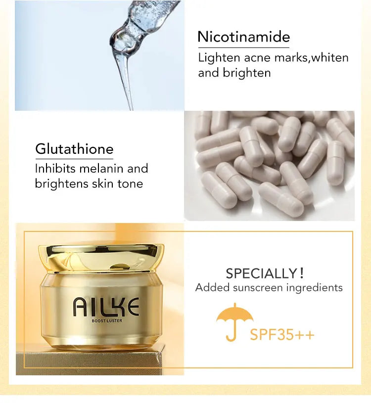 AILKE Dark Spot Corrector Hydration Facial Cream With Spf35+ Lighting Skin Tone Anti-sunburn Skin Care
