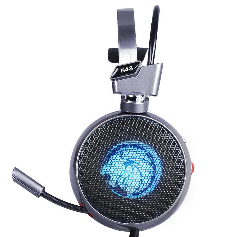 STEVVEX N43 Stereo Gaming Headset 7.1 Virtual Surround Bass Gaming Earphone Headphone with Mic LED Light for Computer PC Gamer (N43)