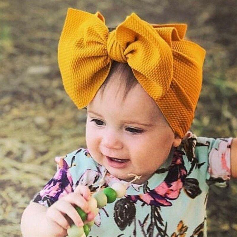 Big Bow Knot Solid Elastic Hairband Headband Stretch Turban Head Wrap Headwear