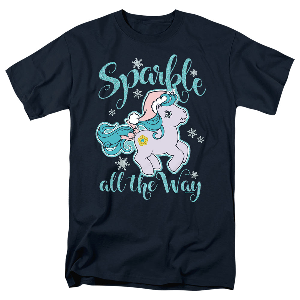 My Little Pony Retro Sparkle All the Way Mens T Shirt Navy Blue Officially Licensed