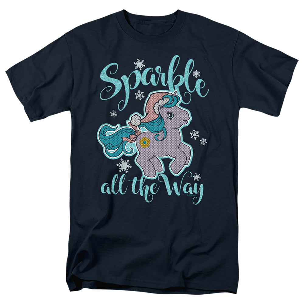 My Little Pony Retro Sparkle All the Way 2 Mens T Shirt Navy Blue Officially Licensed