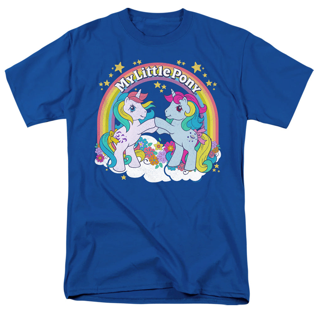 My Little Pony Retro Unicorn Fist Bump Mens T Shirt Royal Blue Officially Licensed