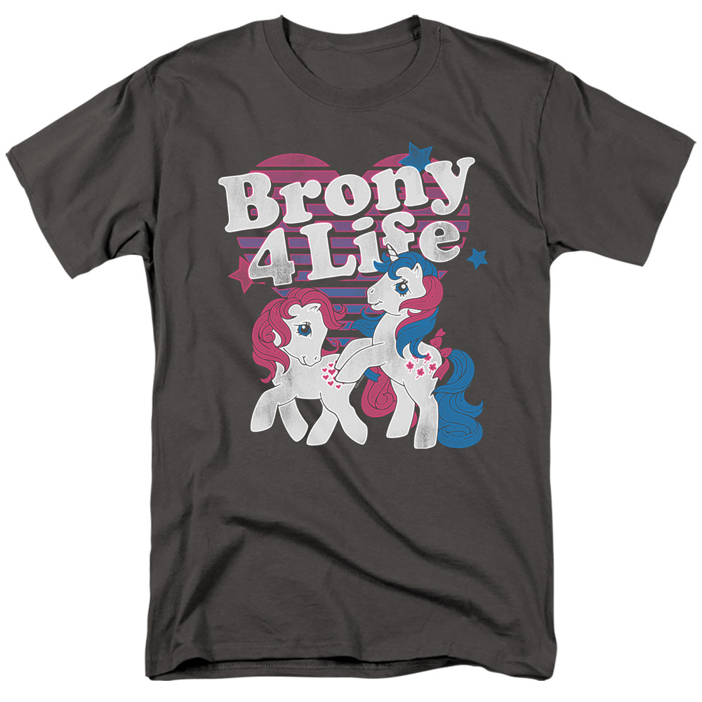 My Little Pony Retro Brony 4 Life Mens T Shirt Charcoal Officially Licensed