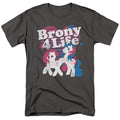 My Little Pony Retro Brony 4 Life Mens T Shirt Charcoal Officially Licensed