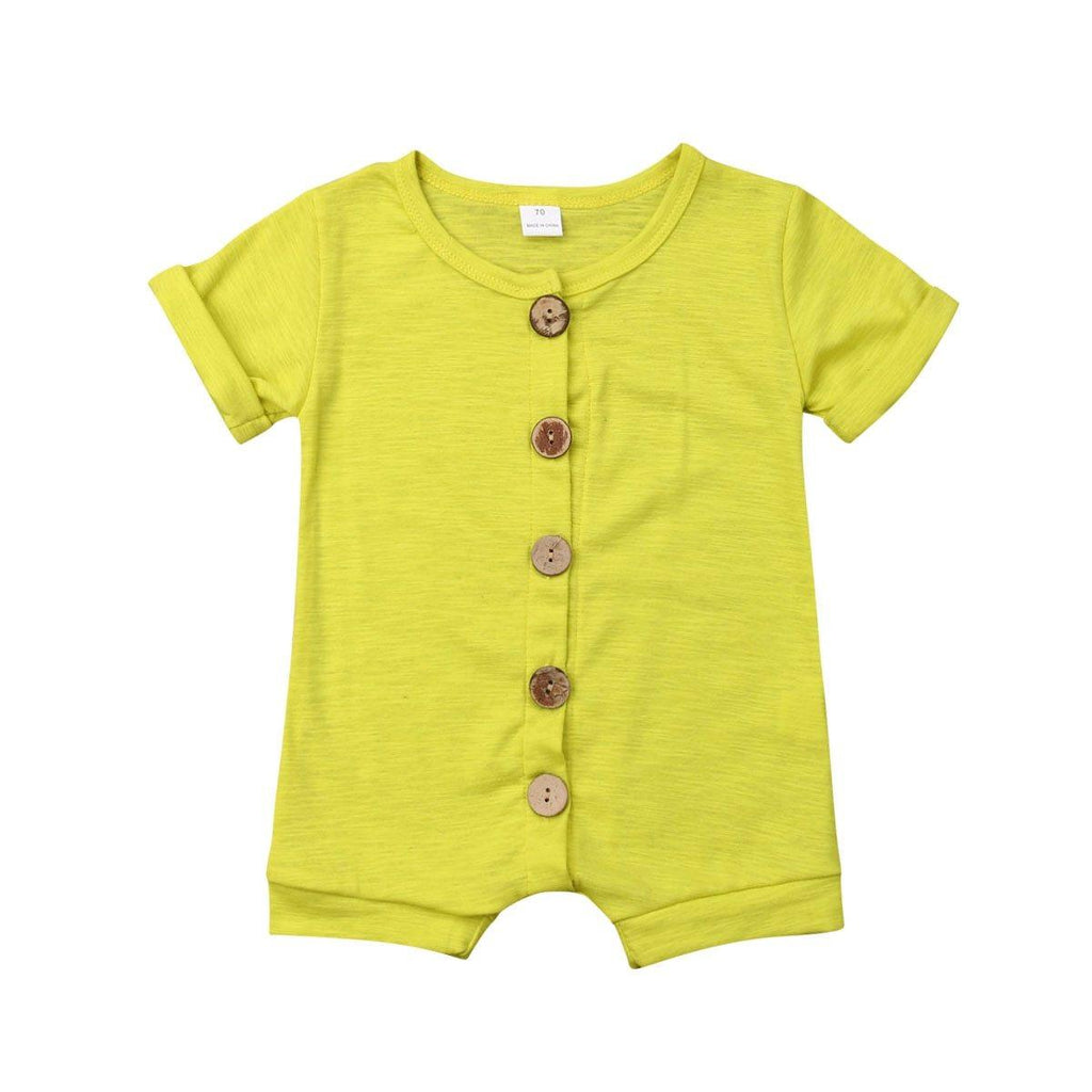 Summer Newborn Baby Boys Girls Short Sleeve Romper Solid Jumpsuit For Girls In elegant Colors