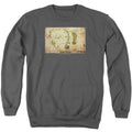 The Hobbit Middle Earth Map Mens Crewneck Sweatshirt Charcoal Officially Licensed