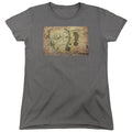The Hobbit Middle Earth Map Womens T Shirt Charcoal Officially Licensed
