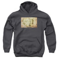 The Hobbit Middle Earth Map Kids Youth Hoodie Charcoal Officially Licensed