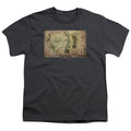 The Hobbit Middle Earth Map Kids Youth T Shirt Charcoal Officially Licensed