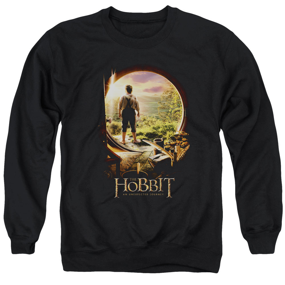 The Hobbit The Hobbit in Door Mens Crewneck Sweatshirt Black Officially Licensed