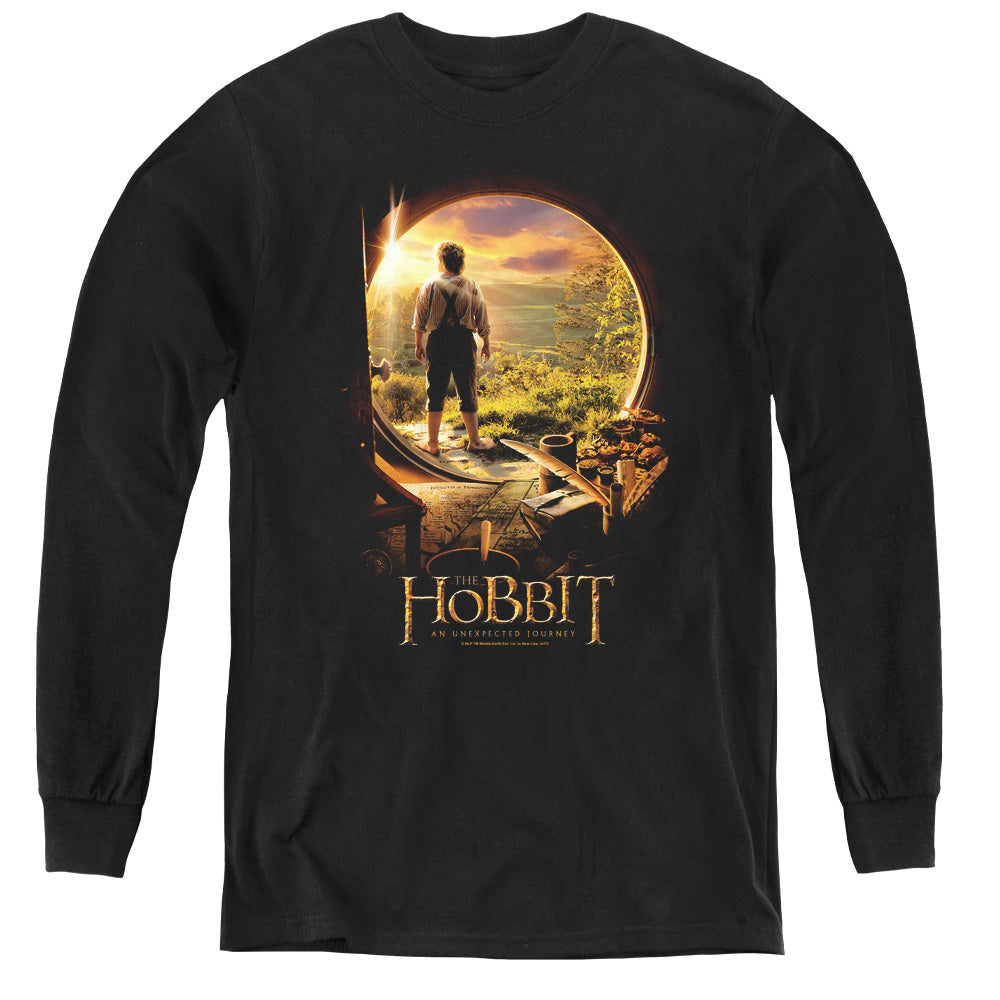 The Hobbit The Hobbit in Door Long Sleeve Kids Youth T Shirt Black Officially Licensed