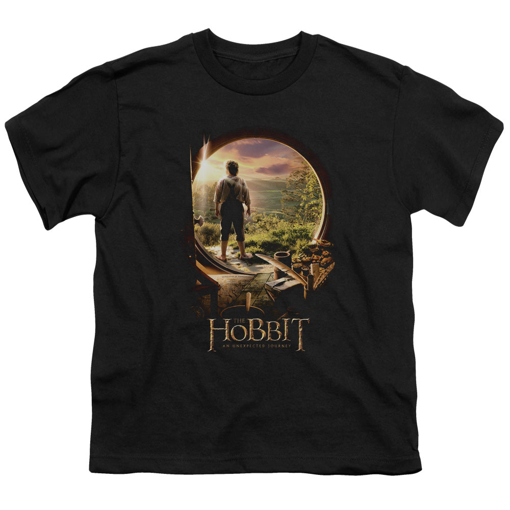 The Hobbit The Hobbit in Door Kids Youth T Shirt Black Officially Licensed
