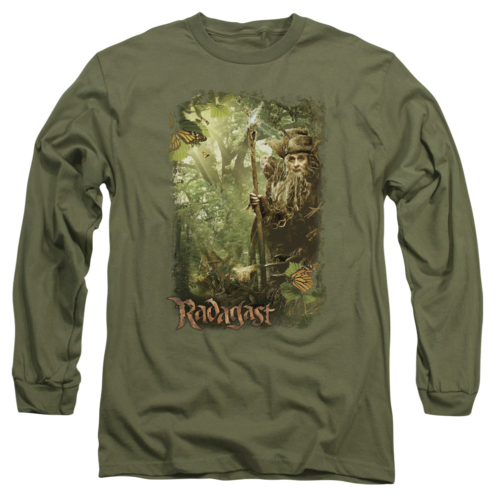 The Hobbit In The Woods Mens Long Sleeve Shirt Military Green Officially Licensed