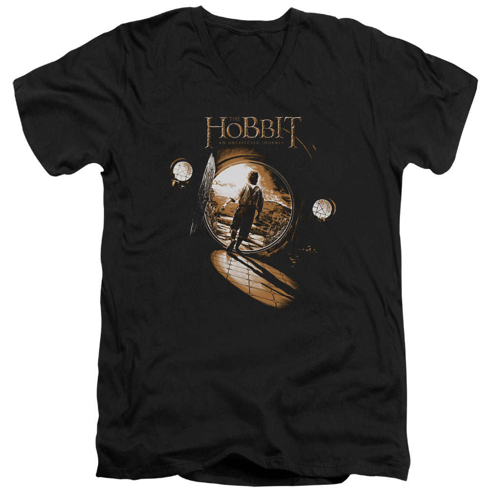 The Hobbit The Hobbit Hole Mens Slim Fit V-Neck T Shirt Black Officially Licensed
