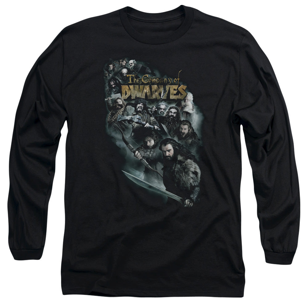 The Hobbit Company Of Dwarves Mens Long Sleeve Shirt Black Officially Licensed