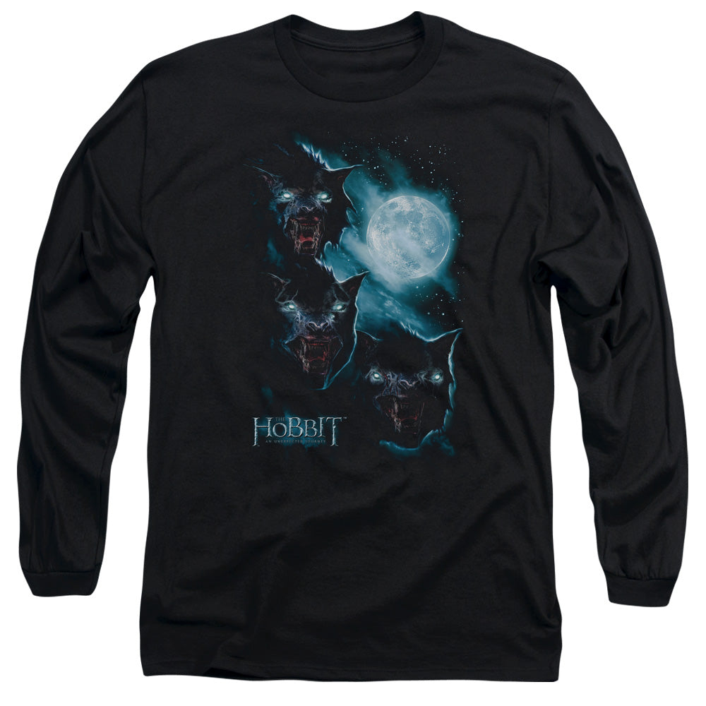 The Hobbit Three Warg Moon Mens Long Sleeve Shirt Black Officially Licensed