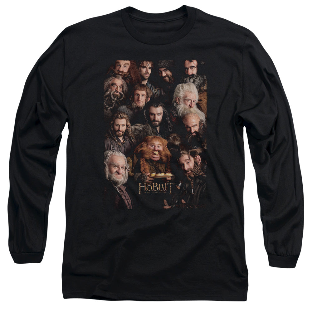 The Hobbit Dwarves Poster Mens Long Sleeve Shirt Black Officially Licensed
