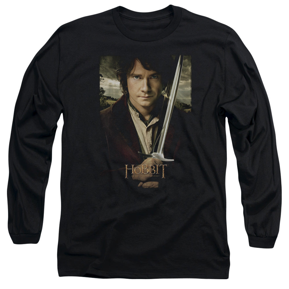 The Hobbit Baggins Poster Mens Long Sleeve Shirt Black Officially Licensed
