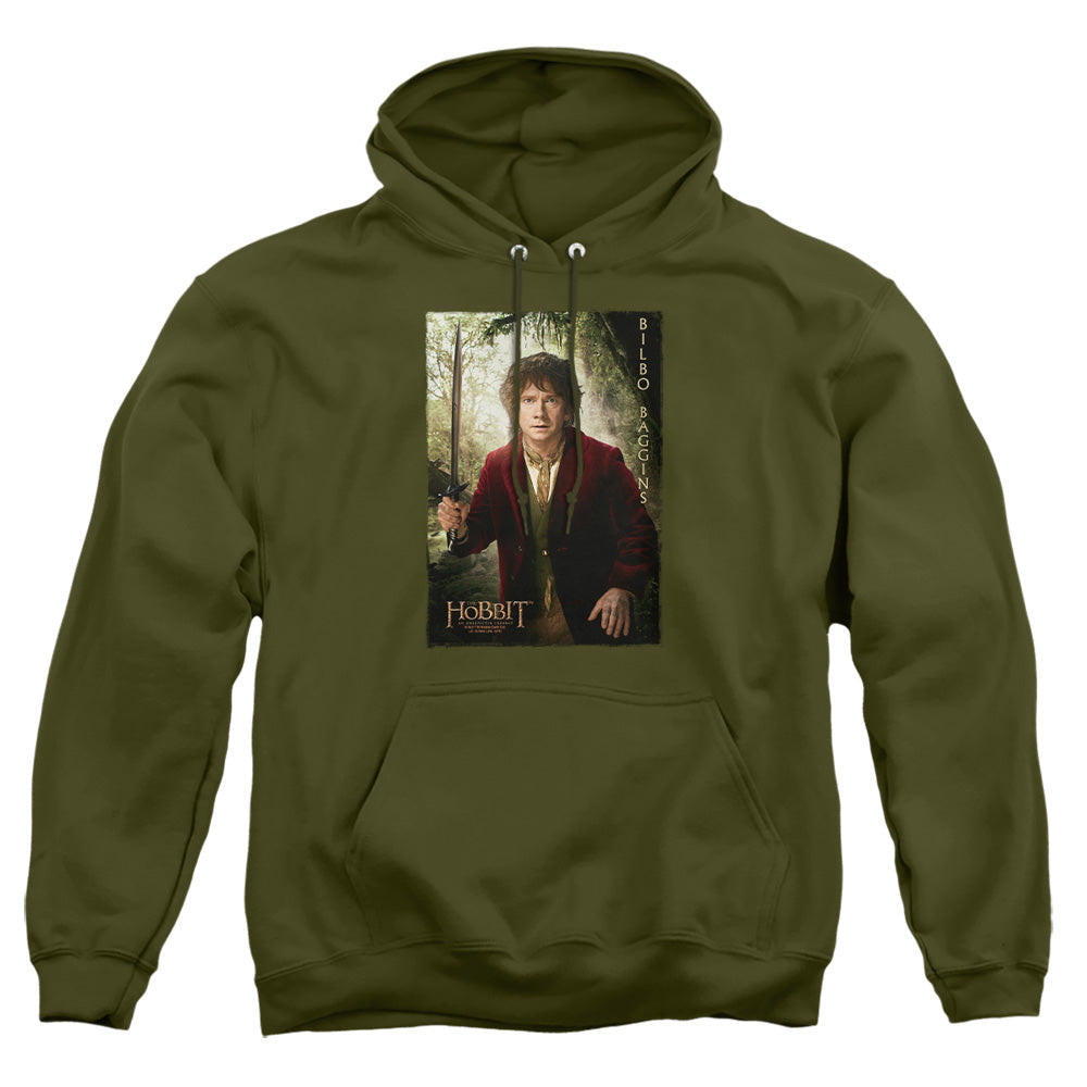 The Hobbit Bilbo Poster Mens Hoodie Military Green Officially Licensed