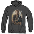 The Hobbit Bilbo And Sting Heather Mens Hoodie Black Officially Licensed