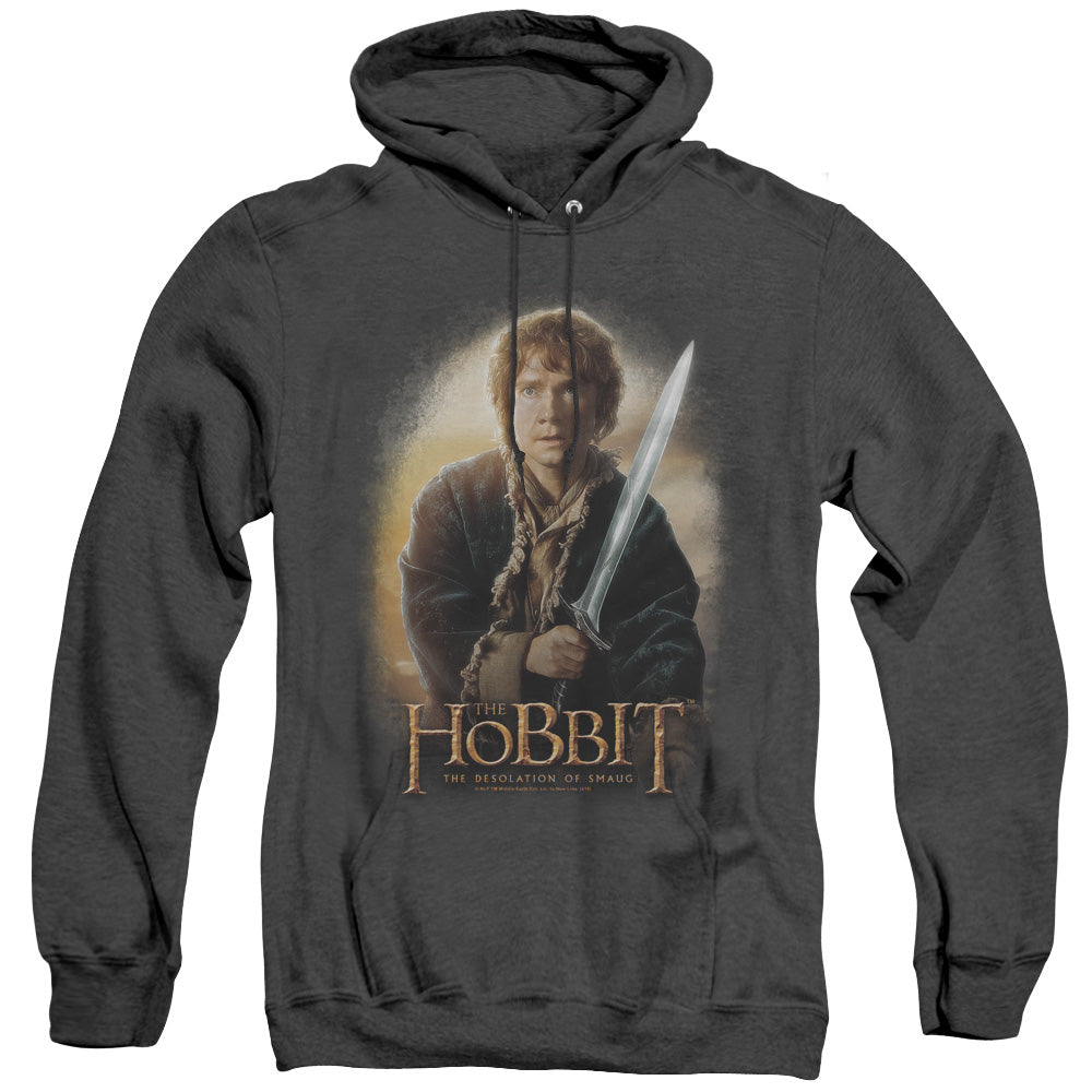 The Hobbit Bilbo And Sting Heather Mens Hoodie Black Officially Licensed