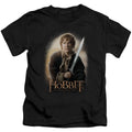 The Hobbit Bilbo and Sting Juvenile Kids Youth T Shirt Black Officially Licensed