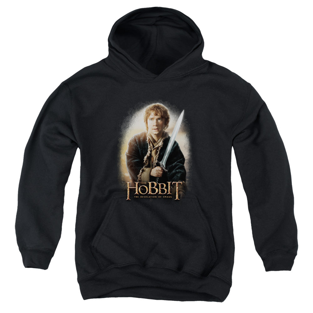 The Hobbit Bilbo and Sting Kids Youth Hoodie Black Officially Licensed