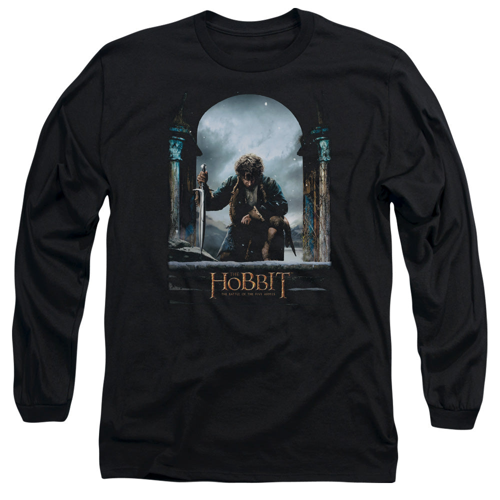 The Hobbit Bilbo Poster Mens Long Sleeve Shirt Black Officially Licensed