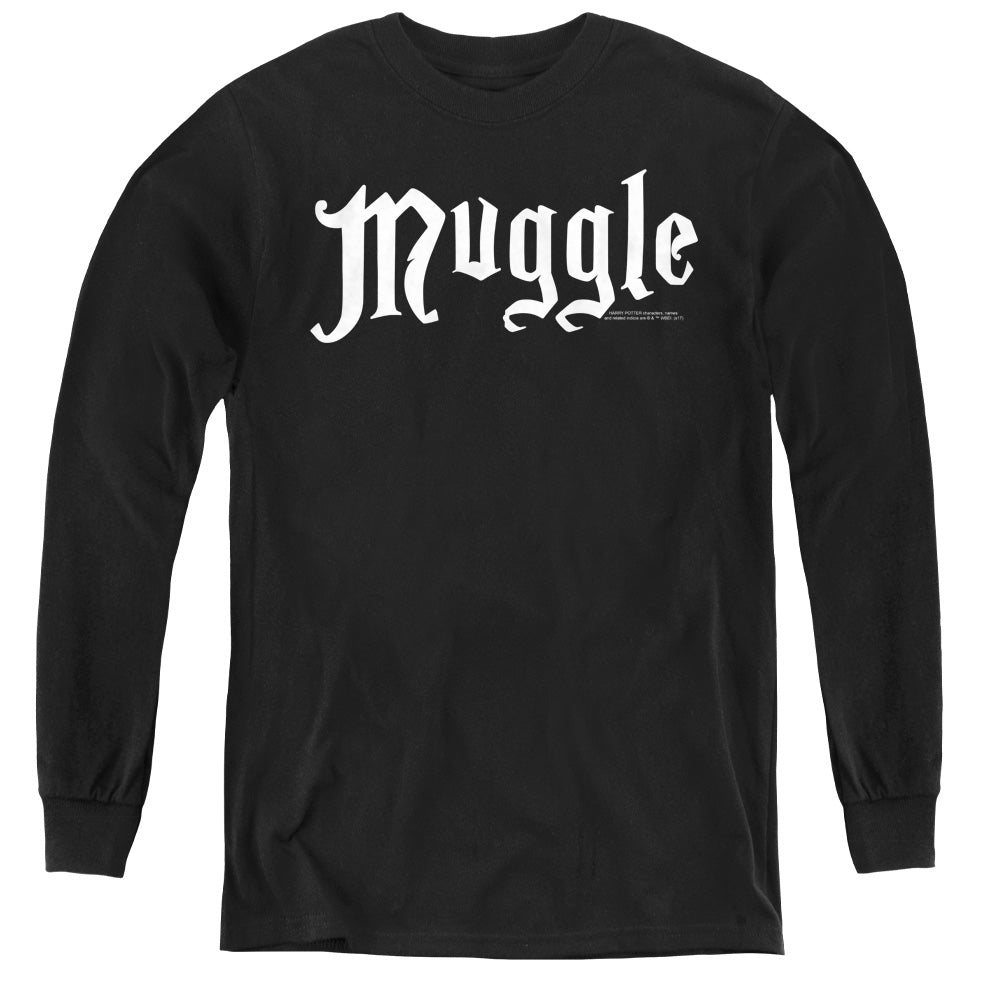 Harry Potter Muggle Long Sleeve Kids Youth T Shirt Black Officially Licensed