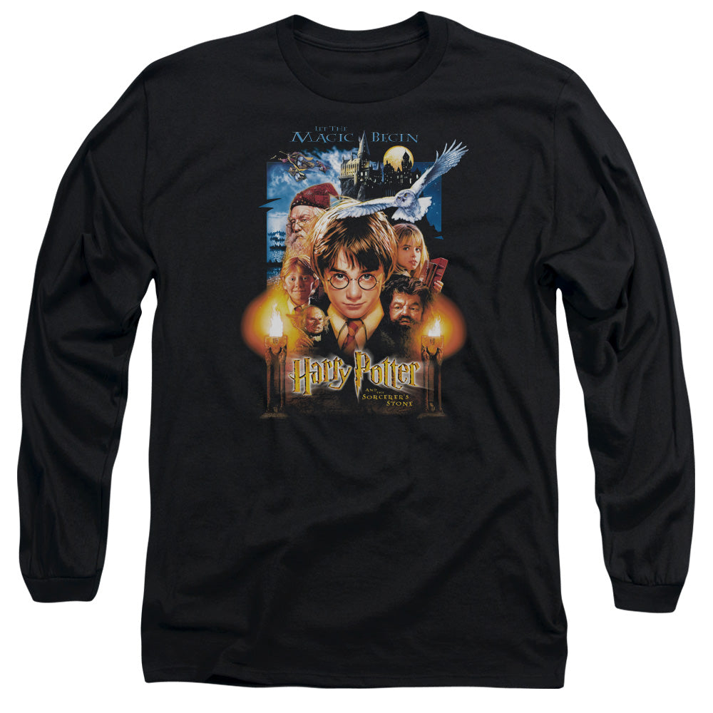 Harry Potter Movie Poster Mens Long Sleeve Shirt Black Officially Licensed Officially Licensed