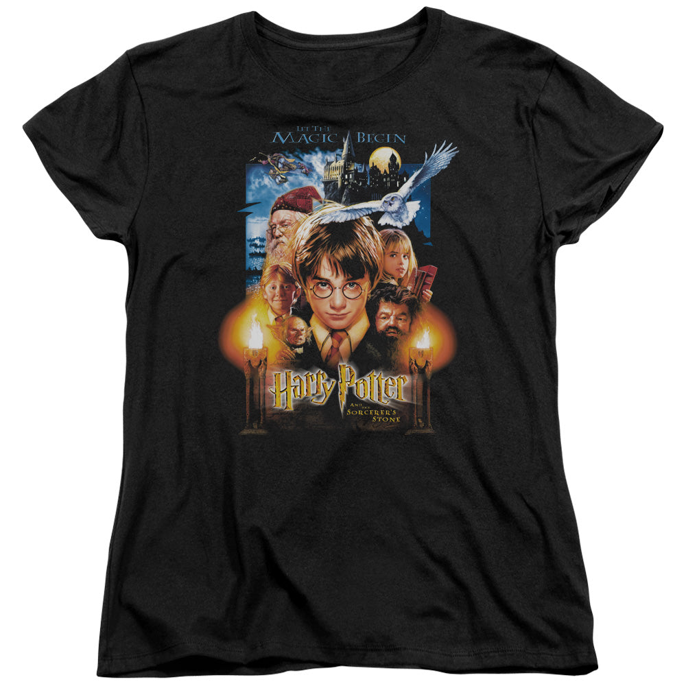Harry Potter Movie Poster Womens T Shirt Black Officially Licensed