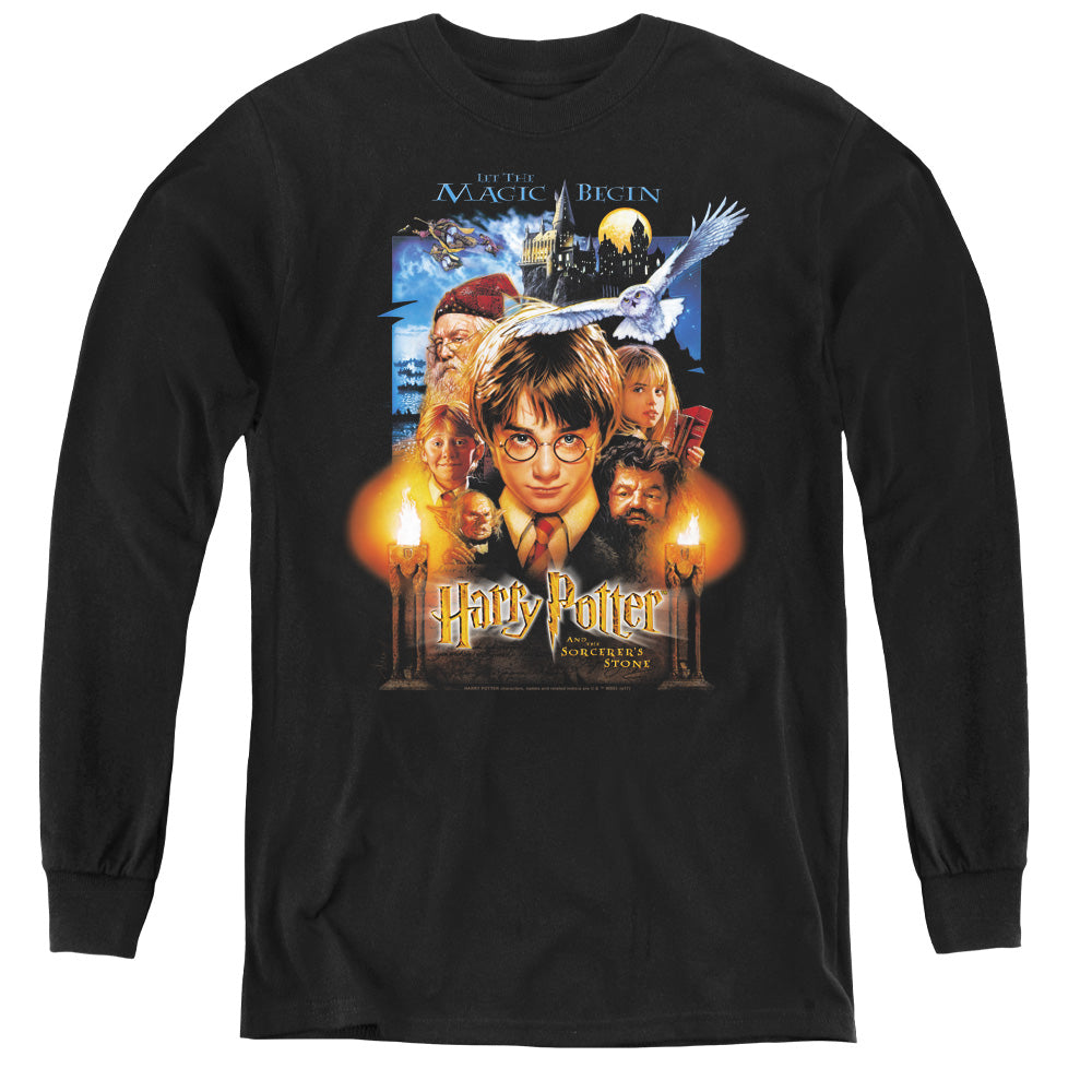Harry Potter Movie Poster Long Sleeve Kids Youth T Shirt Black Officially Licensed
