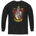Harry Potter Gryffindor Crest Long Sleeve Kids Youth T Shirt Black Officially Licensed