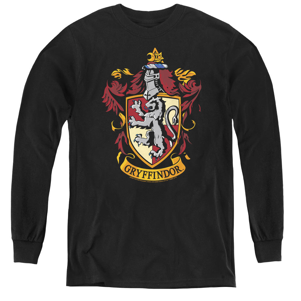 Harry Potter Gryffindor Crest Long Sleeve Kids Youth T Shirt Black Officially Licensed
