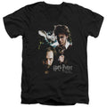 Harry Potter Harry and Sirius Mens Slim Fit V-Neck T Shirt Black Officially Licensed