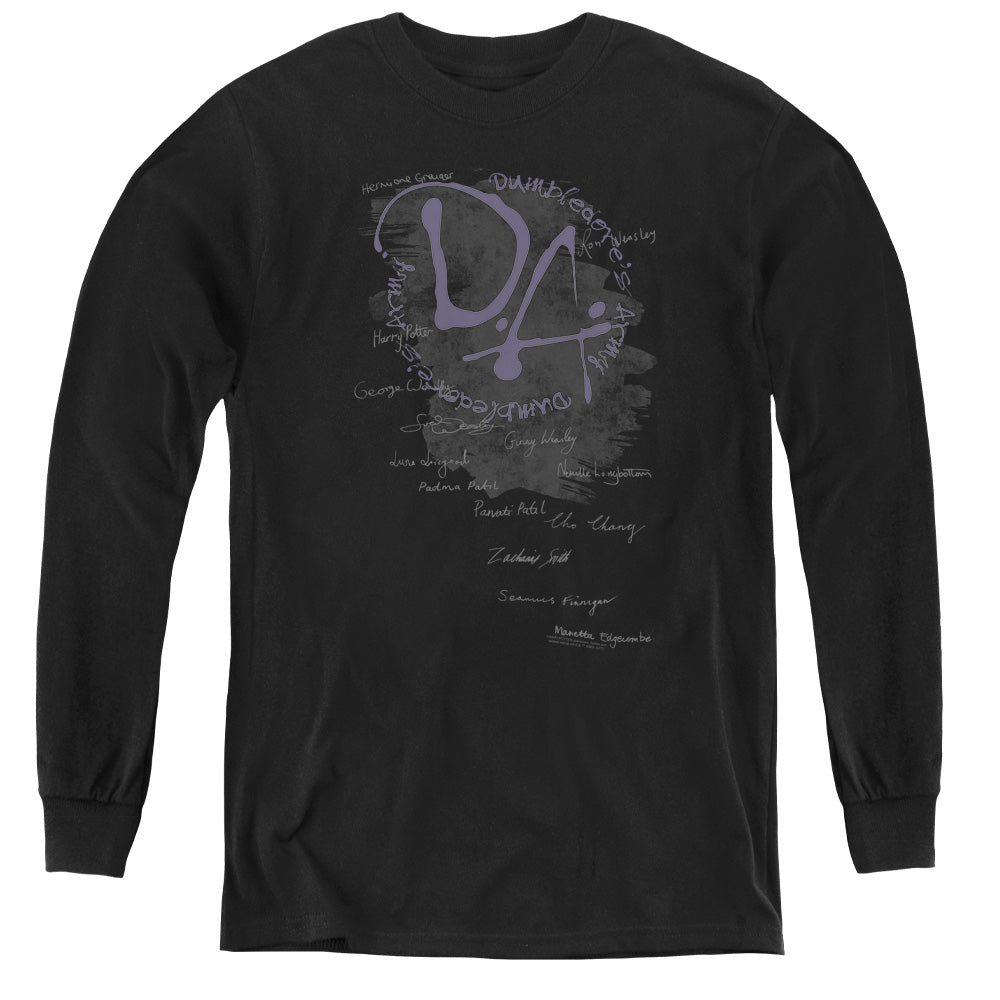 Harry Potter Dumbledores Army Long Sleeve Kids Youth T Shirt Black Officially Licensed