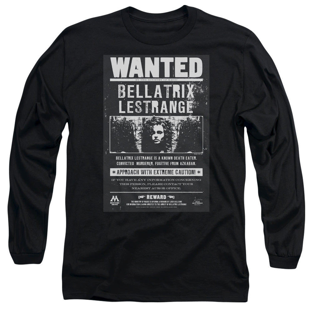 Harry Potter Wanted Bellatrix Mens Long Sleeve Shirt Black Officially Licensed Officially Licensed