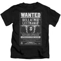Harry Potter Wanted Bellatrix Juvenile Kids Youth T Shirt Black Officially Licensed