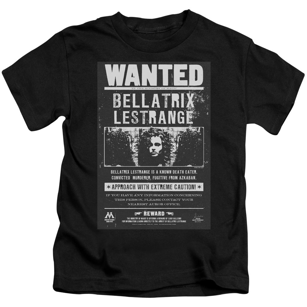 Harry Potter Wanted Bellatrix Juvenile Kids Youth T Shirt Black Officially Licensed