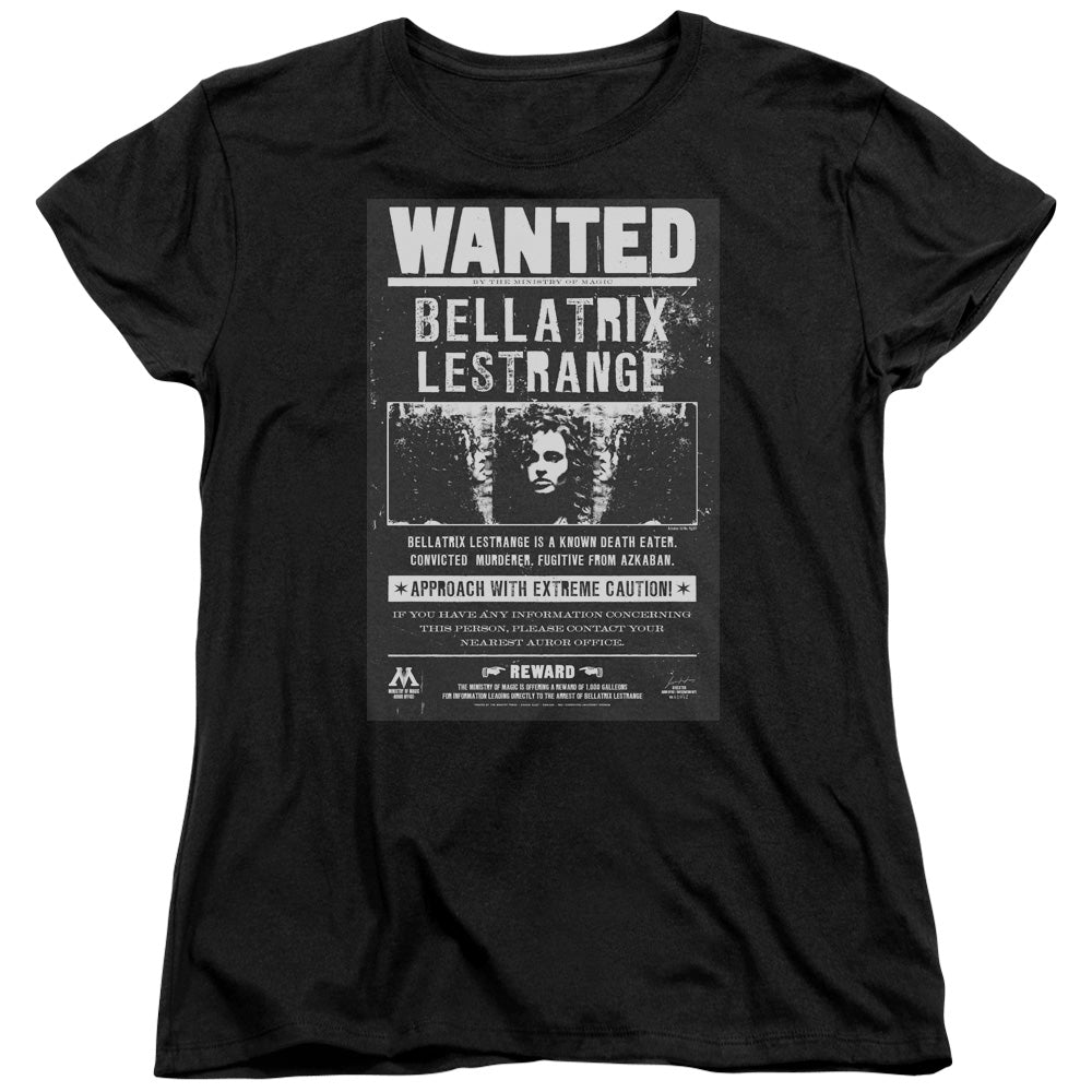 Harry Potter Wanted Bellatrix Womens T Shirt Black Officially Licensed