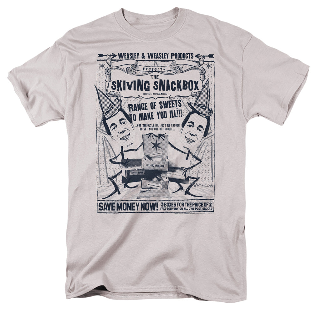 Harry Potter Skiving Snackbox Mens T Shirt Silver Officially Licensed