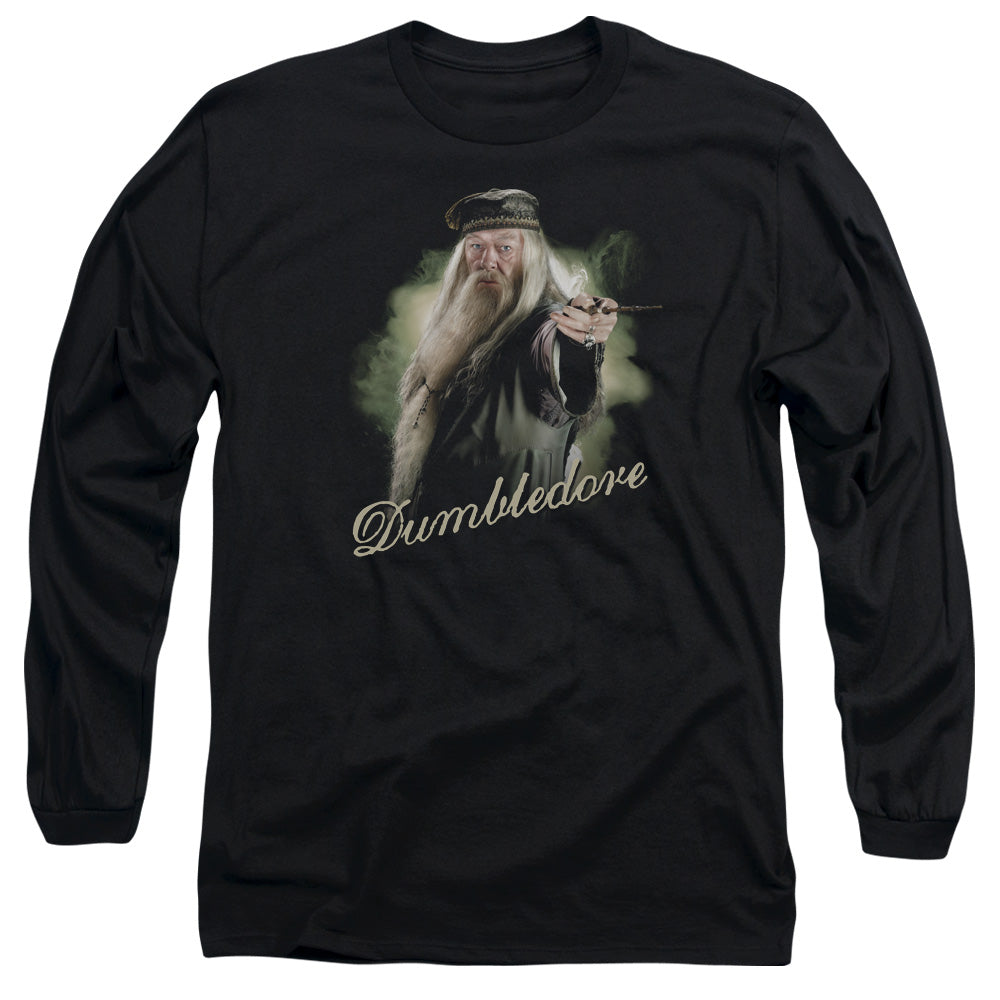 Harry Potter Dumbledore Wand Mens Long Sleeve Shirt Black Officially Licensed Officially Licensed