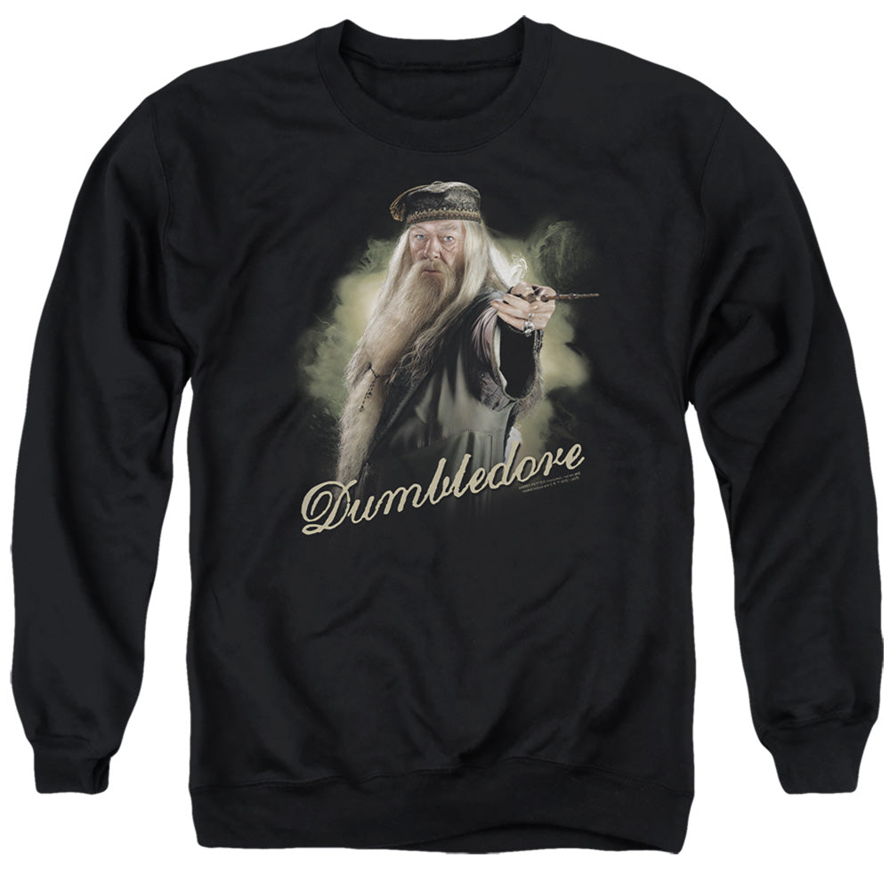Harry Potter Dumbledore Wand Mens Crewneck Sweatshirt Black Officially Licensed