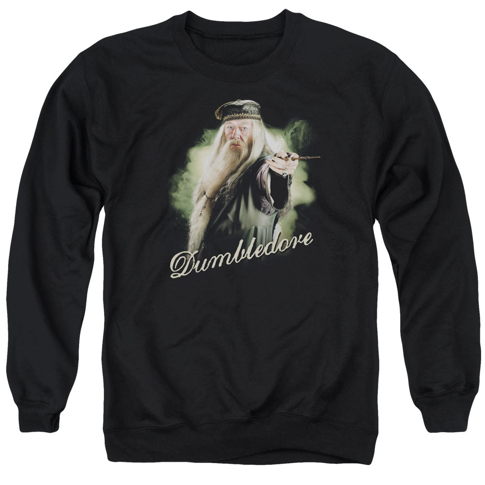 Harry Potter Dumbledore Wand Mens Crewneck Sweatshirt Black Officially Licensed