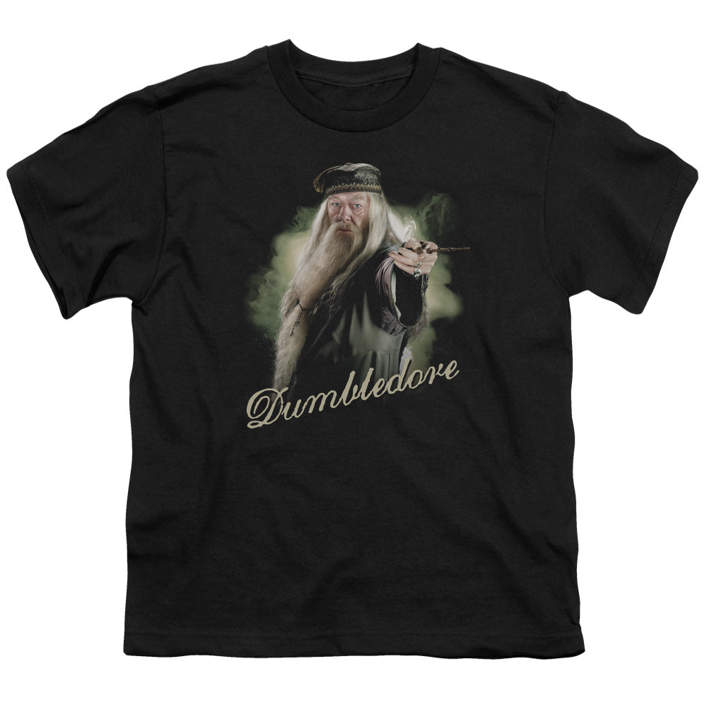 Harry Potter Dumbledore Wand Kids Youth T Shirt Black Officially Licensed