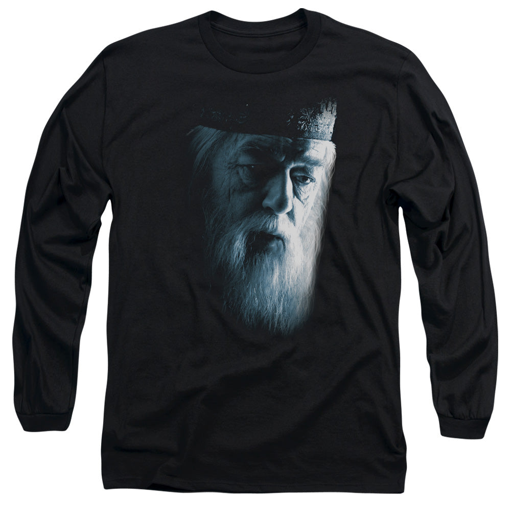 Harry Potter Dumbledore Face Mens Long Sleeve Shirt Black Officially Licensed Officially Licensed