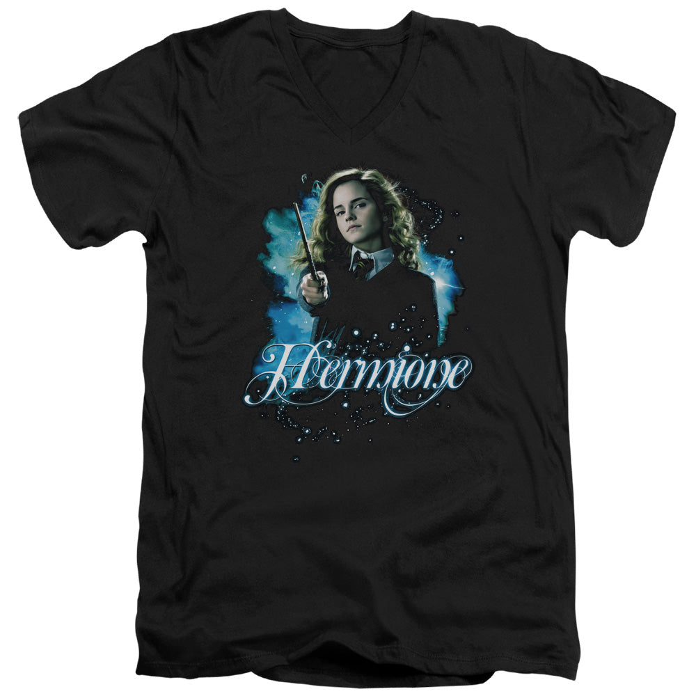 Harry Potter Hermione Ready Mens Slim Fit V-Neck T Shirt Black Officially Licensed